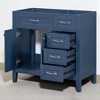 36-Inch Bathroom Vanity Cabinet Base Only, Freestanding Blue Vanity with 2 Doors & 3 Drawers, No Sink Included - 4 of 4