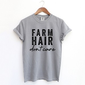 Simply Sage Market Women's Farm Hair Don't Care Short Sleeve Garment Dyed Tee - 1 of 4