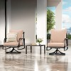 VisioGear Patio 3-Piece Sofa Set with 2 Outdoor Swivel Chairs, Outdoor Furniture with Armrest sofa, Beige, 30"*23.8"*30.7" - 3 of 4