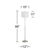 360 Lighting Abba Modern Floor Lamp Standing 66" Tall Brushed Nickel Silver White Plastic Weave Drum Shade for Living Room Bedroom Office House Home - 4 of 4