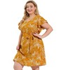 Agnes Orinda Women's Plus Size V Neck Floral Tie Waist Mini Dressy A Line Dresses - 4 of 4