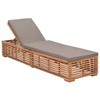 vidaXL Teak Wood Sun Lounger with Adjustable Backrest and Comfortable Dark Gray Cushion, Weather Resistant Outdoor Patio Furniture - 2 of 4