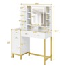 Vanity Desk Makeup Table with Mirror, LED Lights & Charging Station - 3 of 4