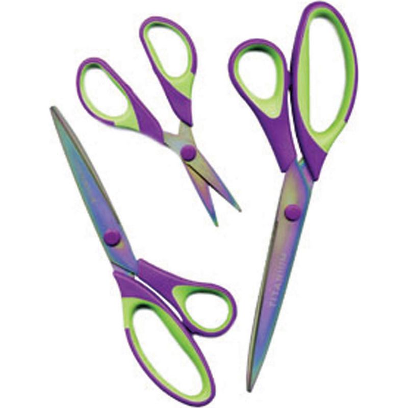 Sullivans Titanium Scissors 3/Pkg-Purple/Green, 2 of 3