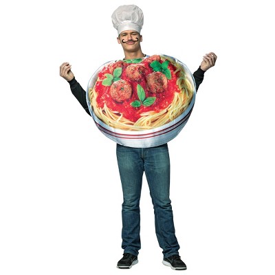 Imposta Costumes Men's Get Real Spaghetti and Meatballs Costume Bodysuit Red One Size