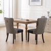 QingMoon Velvet Dining Chairs Set of 2, High-Back Tufted Kitchen Chairs, Modern Accent Chair with Nailhead Trim and Solid Wood Legs for Dining Room - 2 of 4