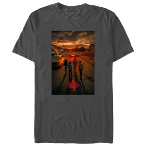 Men's Stranger Things Four Friends Rift Apocalypse Poster T-Shirt - 1 of 4