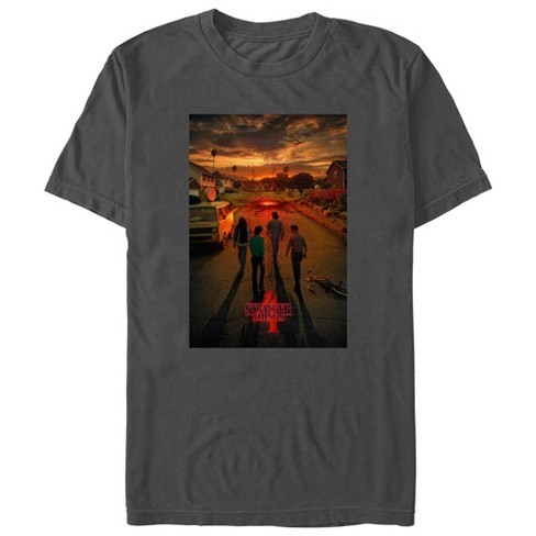 Men's Stranger Things Four Friends Rift Apocalypse Poster T-shirt ...