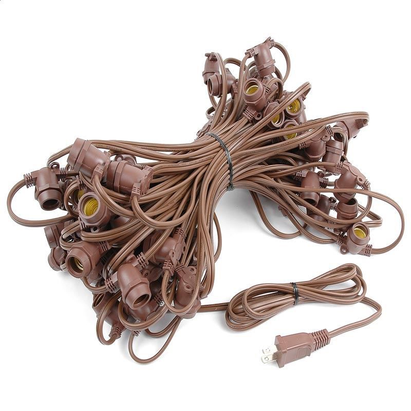 Novelty Lights Globe Outdoor String Lights with 80 In-Line Sockets Brown Wire 100 Feet, 4 of 10