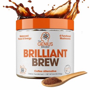 Genius Brilliant Brew – Nootropic Mushroom Coffee Alternative with Adaptogens – Zero Sugar, Preservatives or Artificial Flavors - 1 of 4