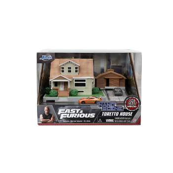Fast & Furious Nano Hollywood Rides Dom's House Display Diorama with 2 1.65" Scale Vehicles