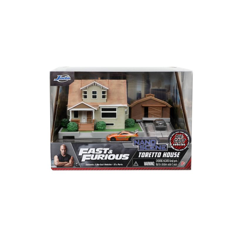 Fast &#38; Furious Nano Hollywood Rides Dom&#39;s House Display Diorama with 2 1.65&#34; Scale Vehicles, 1 of 19