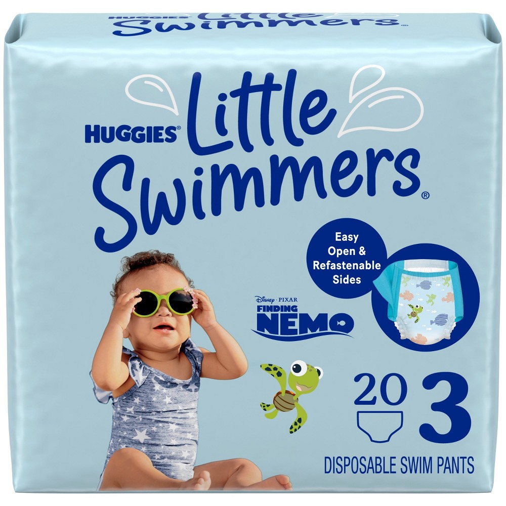 Huggies Little Swimmers Disposable Swim Diapers, Swimpants, Size 3 Small (16-26 lb.), 20 Ct. (Packaging May Vary) (Pack of 4)