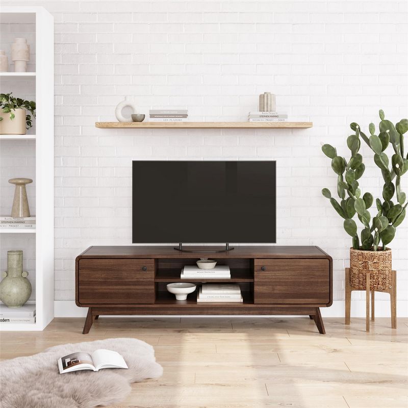 Ren Home Leva Scandinavian-Style TV Stand with Shelves, 2 of 5