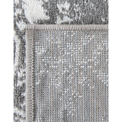 Grand Sofia Distressed Gray and Ivory 9' x 12' Synthetic Area Rug