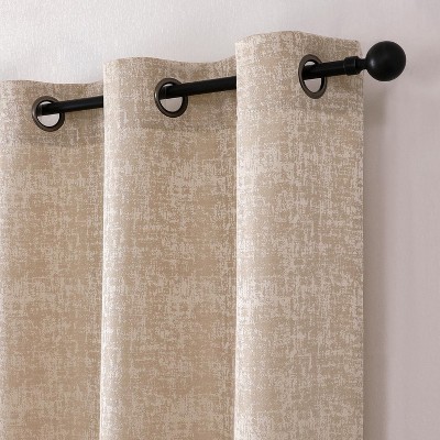 Set Of 2 Camden Textured Light Reducing Energy Saving Grommet Top Window Curtain Panels - Kate Aurora