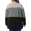 Agnes Orinda Women's Plus Size Striped Color Block Side Slit Long Sleeve Open Front Casual Knit Sweaters Cardigan - 4 of 4