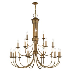 Livex Lighting Estate 21 - Light Chandelier in  Antique Gold Leaf - 1 of 2