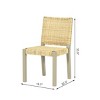 Dining Chairs Set of 2, Armless Solid Wood Chairs with Woven Rattan Backrest Champagne Finish for Indoor Outdoor Patio or Kitchen-Maison Boucle - 4 of 4