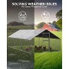Large Metal Chicken Coop, Chicken Run for 6/10 Chickens, Outdoor Walk in Poultry Cage with Waterproof and Anti-UV Cover, 6.6 x 9.8 x 6.6 ft - 4 of 4