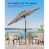 9FT Outdoor Patio Umbrella, Heavy-Duty Steel Frame with Crank & Tilt, UV Block Waterproof Canopy for Garden, Pool & Deck - 2 of 4