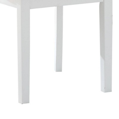 Elegant White & Walnut High Slat Back Wood Side Chair