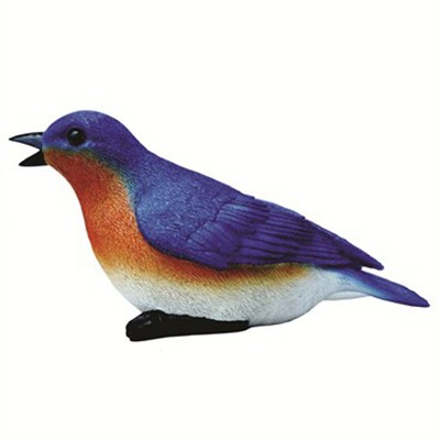 Michael Carr Designs Critter Chirper Collection Polyresin Realistic Blue Bird Outdoor Singing Figurine Statue for Lawn & Garden Decoration