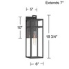John Timberland San Lucas 18 3/4" High Modern Outdoor Wall Light Fixture Mount Porch House Set of 2 Weatherproof Sand Black Metal Clear Glass Shade - 4 of 4
