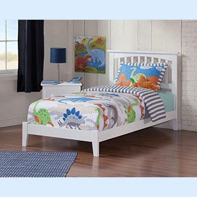 AFI Furnishings Mission Twin Traditional Bed with Open Footboard and Turbo Charger in White