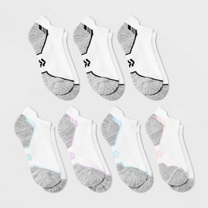 Women's Cushioned Active Striped 6+1 Bonus Pack No Show Tab Athletic Socks - All In Motion™ White 4-10 - 1 of 3