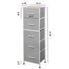 5-Drawer Tall Fabric Dresser with Wood Top, Storage Organizer Chest for Bedroom, Closet, Hallway, Sturdy Steel Frame - 3 of 4