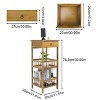 2/3Tiers Smoothly Bamboo Bedside Table Living Room Coffee Tea End Table Tall Nightstand Home Decor with Drawers & Bottom Shelf - 3 of 4