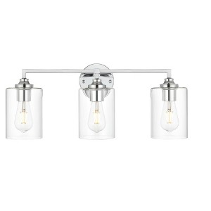 Elegant Lighting Mayson 3 light Chrome and Clear Bath Sconce - 1 of 4