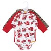Hudson Baby Infant Girl Cotton Long-Sleeve Bodysuits 3pk Set, Basic Rose Leopard - 2 of 2