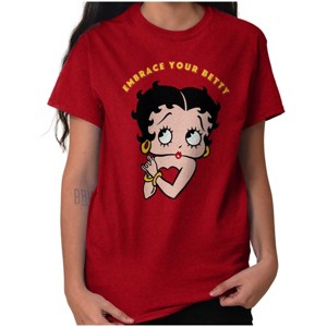 Women's Betty Boop Cartoon Cute Motivational Graphic T Shirt Tees Brisco Brands - 1 of 4