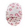Unique Bargains KISS Letter Print Disposable Baking Cups Greaseproof Paper Red White 1.97"x1.18" 100 Pcs - 3 of 4