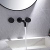 BWE Two-Handle Wall Mounted Bathroom Faucet in Matte Black - 2 of 4