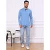 INSPIRE CHIC Men's Contrast Button Collared Pocket Long Sleeves Golf Polo T-Shirts - 2 of 4