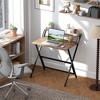 HOMCOM Small Folding Desk, Foldable Computer Desk with Monitor Shelf, Writing Table for Small Spaces, Home Office, Study, Easy Assembly - 3 of 4