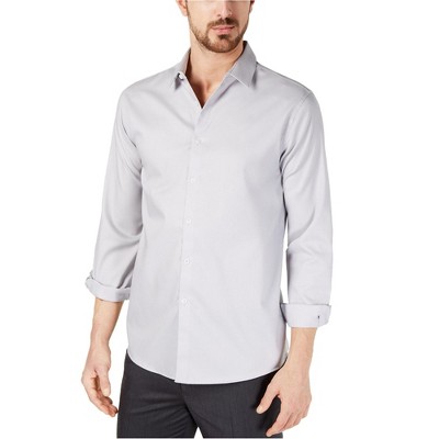 I.N.C International Concepts Mens Non Iron Button Up Shirt, Grey, X-Small