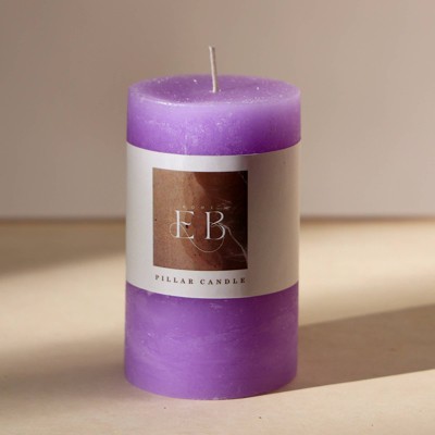 FONTOI Rustic Pillar Candle, Wax Candle for Home Decor, Warm Glow for Relaxation, Celebrations & Everyday Use, Purple, 3"*5"*3"