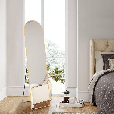 Beautyolove 64"x21" Arched Full Length Mirror Floor Mirrors,Gold