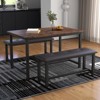 COZONY Dining Table Set for 4 with 2 Upholstered Benches - Rectangular Kitchen Table Set for Small Spaces, Apartment - 4 of 4