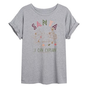 Women's - Winnie the Pooh - Christmas Tigger - Santa, I Can Explain Oversized Graphic T-Shirt - 1 of 4