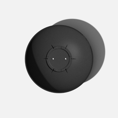 Black 24" Plastic-Stone Round Planter Bowl