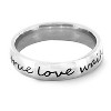 West Coast Jewelry Women's Polished 'True Love Waits' Cursive Script Stainless Steel Ring (4mm) - 2 of 4