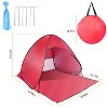 Naysaye Camping Tents 2-3 Person Pop Up Beach Tent with Net Window UV Protection Waterproof for Camping Outdoor Activities, Red - 3 of 4