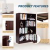 FURNIinspire Decorative Bookshelf 4 Shelf Office Bookcase, Modern Wood Bookshelf, Floor Standing Storage Shelves, Brown, 11.6"*33"*48" - 4 of 4