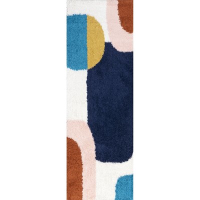 Nuloom Ellyn Abstract Shapes Shag Indoor Area Rug