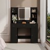 Makeup Vanity, 41" Dressing Table With Mirror And Bench, 5 Drawers, 6 Shelves, Adjustable 3 Color Light Dressing Table for Bedroom - 4 of 4